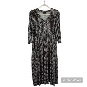 Q’Neel Nordic Design Printed 3/4 Sleeve Pocket Dress